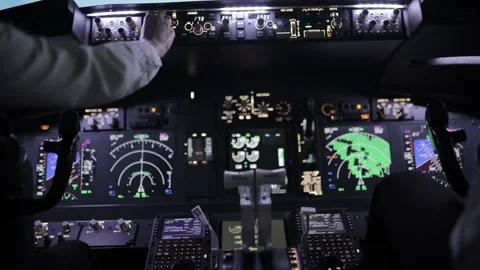 Control devices in the cockpit Stock Footage 221155280