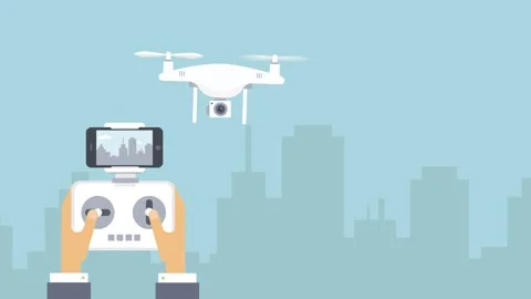 Control a drone flat icon animation for an explainer video Stock Footage 243061546