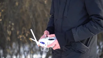 Control of drones with a joystick Stock Footage 85672660