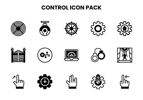 Control DuoTone Bundle Icons Pack Stock Illustration