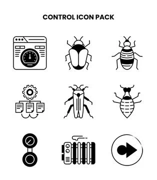 Control DuoTone Bundle Icons Pack Stock Illustration