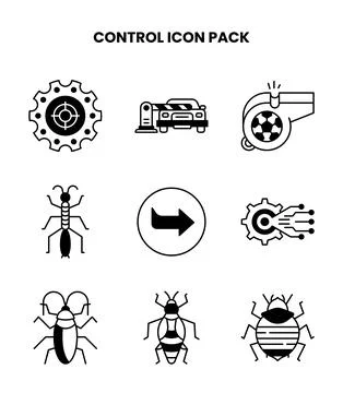Control DuoTone Collection Icons Pack Illustrazione stock