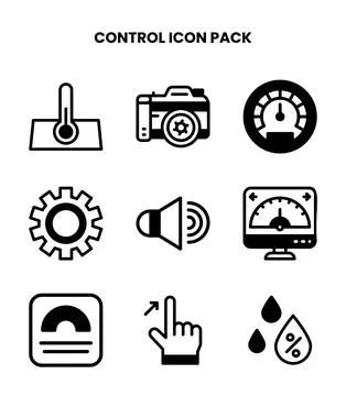 Control DuoTone Collection Icons Pack Stock Illustration