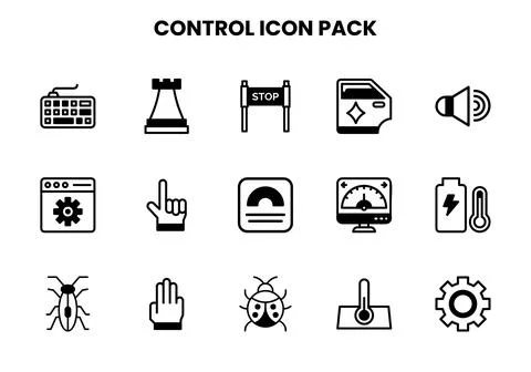 Control DuoTone Design Icons Pack Stock Illustration