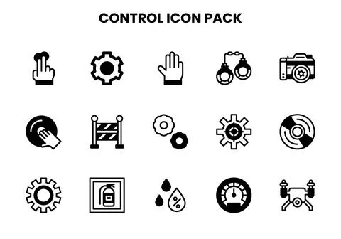 Control DuoTone Design Icons Pack Stock Illustration