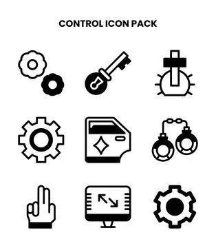 Control DuoTone Graphics Icons Pack Stock Illustration
