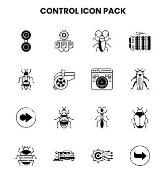 Control DuoTone Icons Pack Stock Illustration