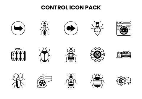 Control DuoTone Set Icons Pack Stock Illustration