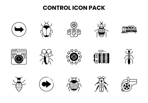 Control DuoTone SVG Icons Pack Stock Illustration