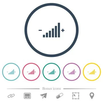 Control element flat color icons in round outlines Stock Illustration