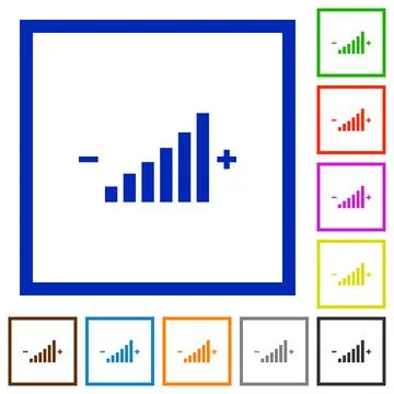 Control element flat framed icons Illustrazione stock