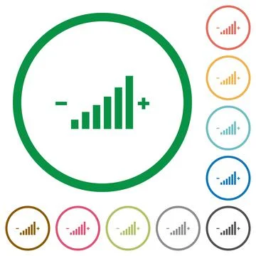 Control element flat icons with outlines Illustrazione stock