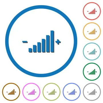 Control element icons with shadows and outlines Stock Illustration