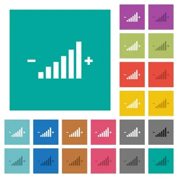 Control element square flat multi colored icons Stock Illustration