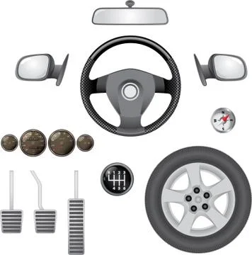 Control elements of car - realistic illustration Stock Illustration
