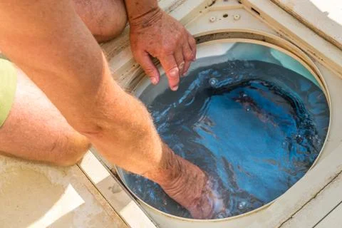 Control filtration system pool Stock Photos