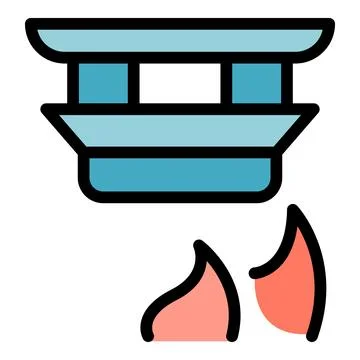 Control fire alarm icon vector flat Stock Illustration