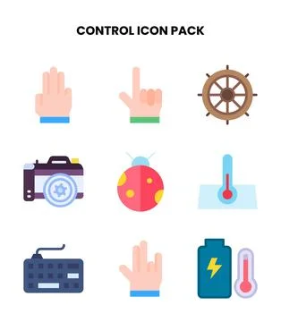 Control Flat Design Icons Pack イラスト素材