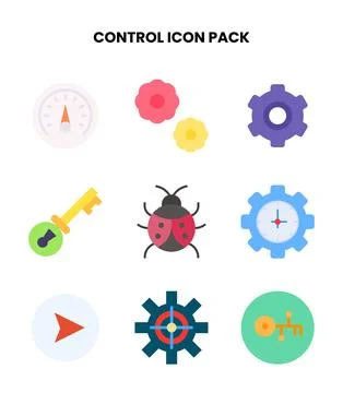 Control Flat Icons Pack Stock Illustration