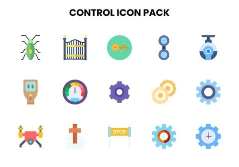 Control Flat UI Icons Pack Stock Illustration