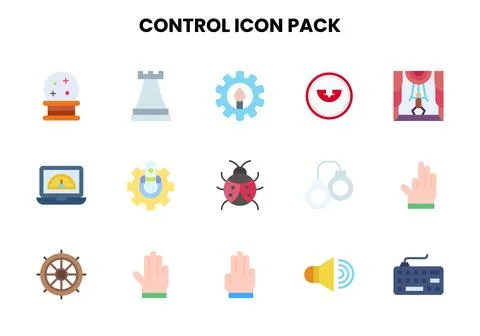 Control Flat UI Icons Pack Stock Illustration