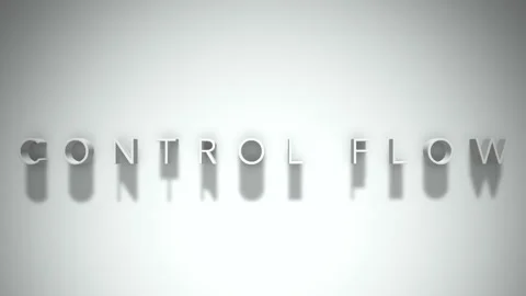 Control flow 3D title animation white text on a white background Stock Footage 299369002