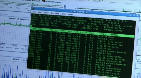 Control the flow of data through the network system on a computer screen Stock Footage
