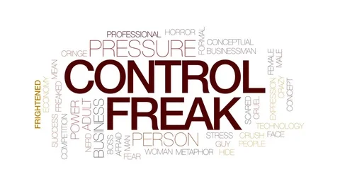 Control freak animated word cloud, text design animation. Kinetic typography. Stock Footage 79046707