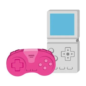 Control game with video game handle nineties style Illustration