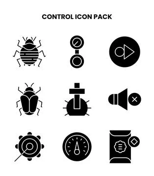 Control Glyph Design Icons Pack 스톡 일러스트