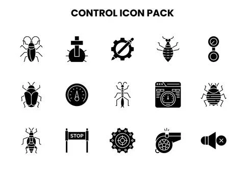 Control Glyph Graphics Icons Pack Stockillustratie