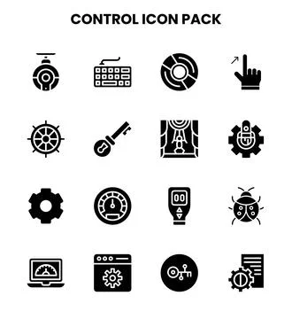 Control Glyph Graphics Icons Pack 스톡 일러스트