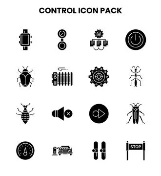 Control Glyph Graphics Icons Pack Illustrazione stock