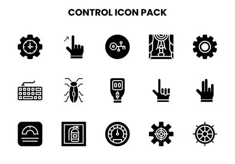 Control Glyph Graphics Icons Pack Stock Illustration