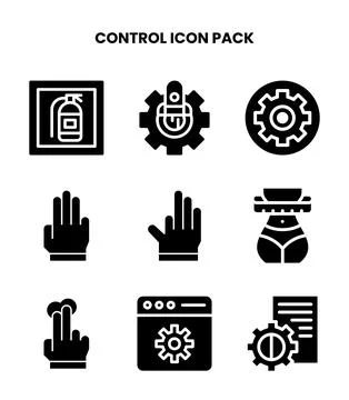Control Glyph Scalable Icons Pack 스톡 일러스트