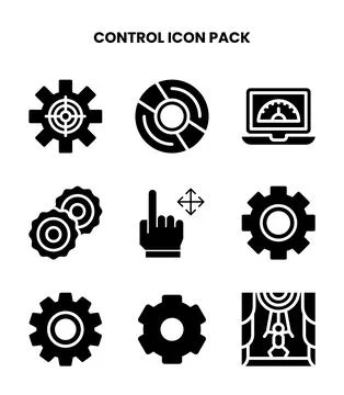 Control Glyph Scalable Icons Pack Stock Illustration