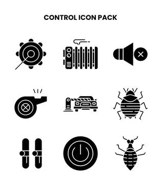 Control Glyph Set Icons Pack 스톡 일러스트