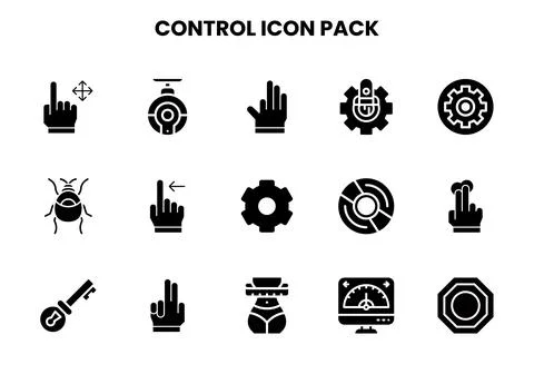 Control Glyph SVG Icons Pack Stockillustratie