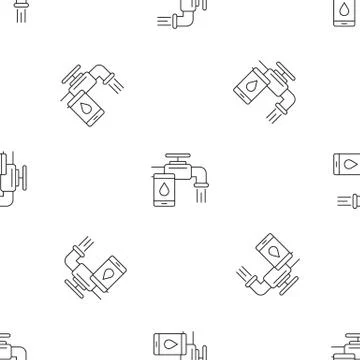 Control home water tap pattern seamless Illustrazione stock