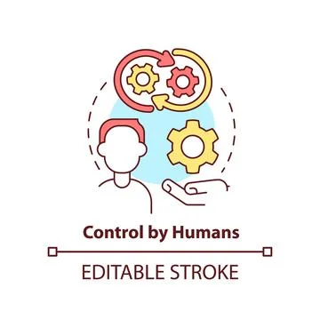 Control by humans concept icon Illustrazione stock