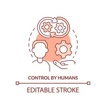 Control by humans orange concept icon Illustrazione stock