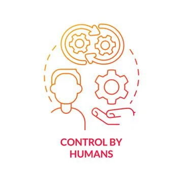 Control by humans red gradient concept icon Stock Illustration