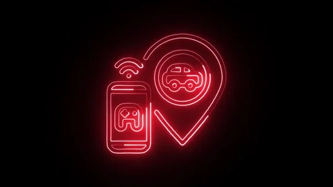 Control Icon Isolated on Black Background, System Neon Line Motion Graphic .. Stock Footage 325379389