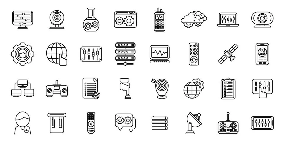 Control icon outline vector. Digital global Stock Illustration