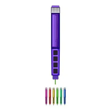 Control insulin pen cartoon vector graphic Stock Illustration
