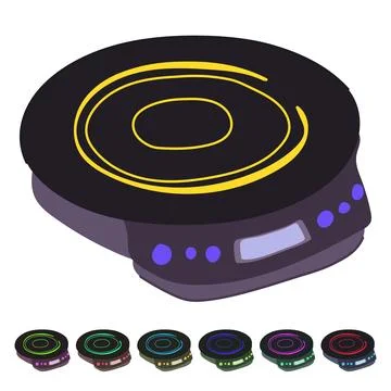 Control introduction cooktop vector cartoon graphic Stock Illustration
