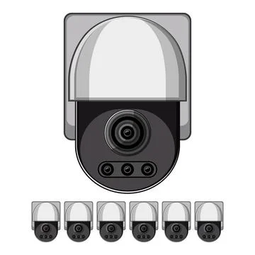 Control ip camera cartoon vector graphic Stock Illustration