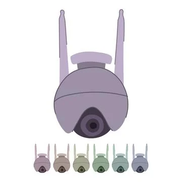 Control ip camera vector cartoon graphic Stock Illustration