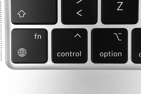 Control key and button on keyboard. Control sign close-up. Modern laptop Stock Photos