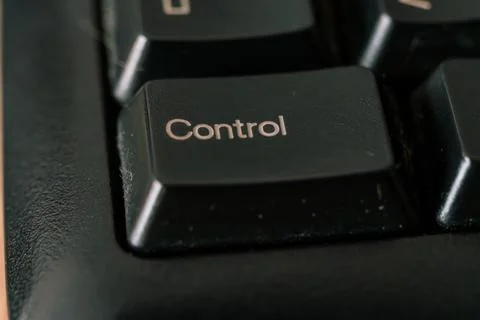 Control Key on a Black Computer Keyboard Stock Photos